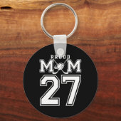 Number 27 Custom Proud Hockey Mom Personalized For キーホルダー (正面)