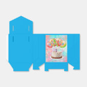Number 2 Candle on Cake, Happy Birthday Favor Box フェイバーボックス (折り畳みなし)