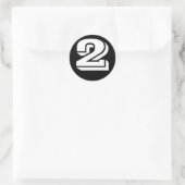 Number 2 Two Vineta Numbers by Janz Black ラウンドシール (バッグ)