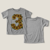 Number 3ひまわりテーマ3歳小さな女の子 (デザイン正面&裏面)