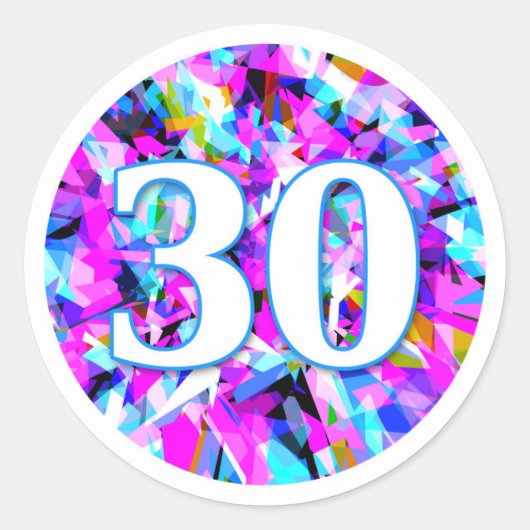 Number 30 – ラウンドステッカー ラウンドシール (正面)