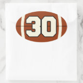 Number 30 Footballステッカー 楕円形シール (バッグ)