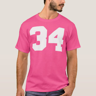 Number 34スポーツジャージープレーヤー34ファンフロントプリント tシャツ