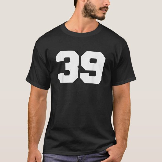 Number 39スポーツジャージープレーヤー39ファンフロントプリント tシャツ (正面)
