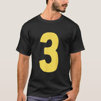 Number 3 big and bold in yellow  tシャツ