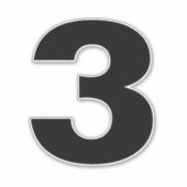 Number 3 Black and Whiteステッカー シール (正面)