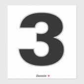 Number 3 Black and Whiteステッカー シール (シート)