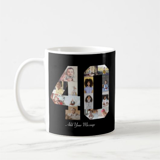 Number 40フォトコラージュ コーヒーマグカップ (左)