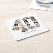 Number 40フォトコラージュ スクエアペーパーコースター (アングル)