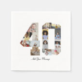 Number 40フォトコラージュ スタンダードカクテルナプキン (正面)