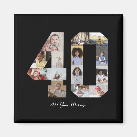 Number 40フォトコラージュ マグネット (正面)