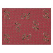 Number 40 40th Anniversary Ruby金ゴールドタイポグラフィ テーブルクロス (正面(横))