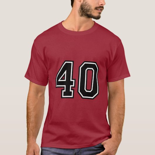 Number 40 Varsity Sports Jersey | 40th Birthday Tシャツ (正面)