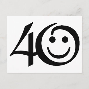 Number 40-With Happy顔誕生日 ポストカード