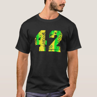 Number 42黄色の野球番号Tシャツ Tシャツ