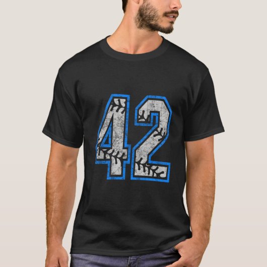 Number 42 #42ジャージー野球場動揺して市 tシャツ (正面)