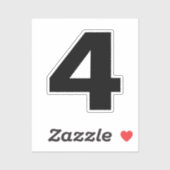 Number 4 Black and Whiteステッカー シール (シート)