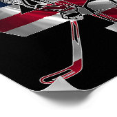 Number 4 Years Ice Hockey 4th Birthday (1)  ポスター (角)