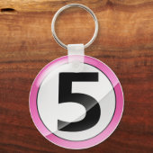 Number 5ピンクキーチェーン キーホルダー (正面)