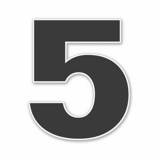 Number 5白黒ステッカー シール (正面)