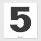 Number 5白黒ステッカー シール (シート)