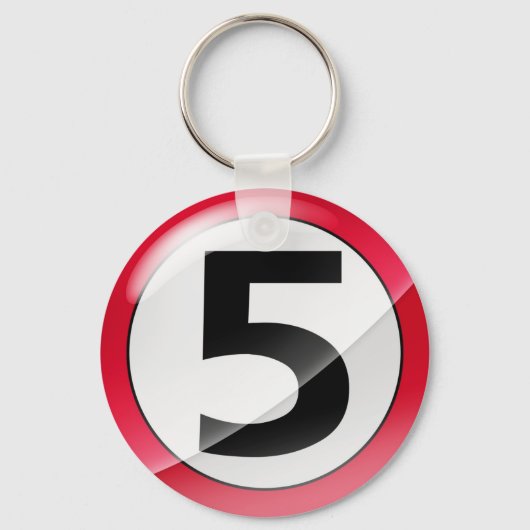 Number 5赤キーチェーン キーホルダー (正面)
