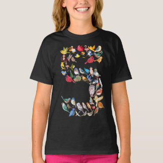 Number 5鳥テーマ5歳の少年の子供 tシャツ