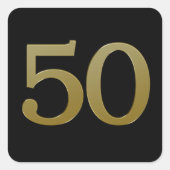 Number 50金ゴールドスクエア スクエアシール (正面)