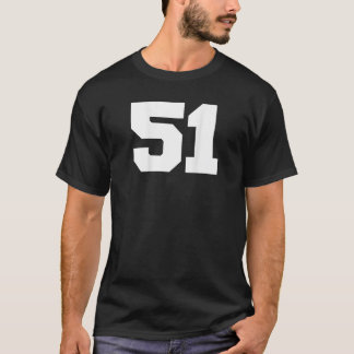 Number 51 Sports Jersey Player 51ファンバックプリントV Tシャツ