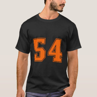 Number 54 Orange Sports Jerseyラッキーナンバー Tシャツ