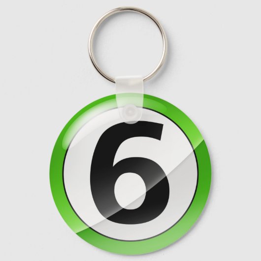 Number 6グリーンキーチェーン キーホルダー (正面)