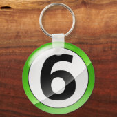 Number 6グリーンキーチェーン キーホルダー (正面)