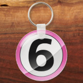 Number 6ピンクキーチェーン キーホルダー (正面)