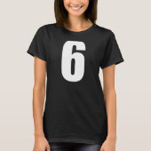 Number 6数字6プレーンホワイト数値 tシャツ (正面)
