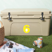 Number 6金ゴールドとホワイトステッカー シール (クーラー)