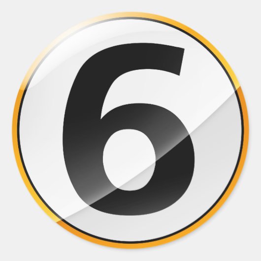 Number 6金ゴールドシール ラウンドシール (正面)