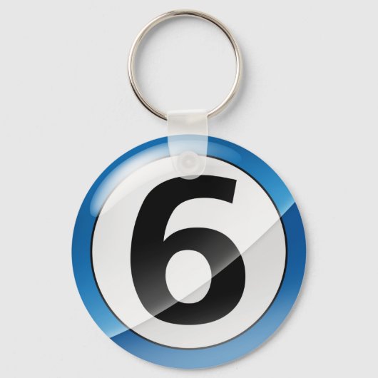 Number 6青キーチェーン キーホルダー (正面)