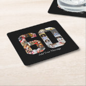 Number 60フォトコラージュ スクエアペーパーコースター (アングル)