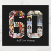 Number 60フォトコラージュ スパークリングワインラベル (シングルラベル)