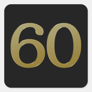 Number 60金ゴールドスクエア スクエアシール