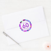 Number 60 -誕生日ラウンドステッカー ラウンドシール (封筒)