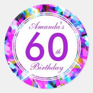 Number 60 -誕生日ラウンドステッカー ラウンドシール