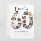 Number 60 Photo Co|lage 60歳の誕生日パーティー 招待状 (正面)