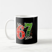 Number 67 Funny Six Seven 6 7 Meme Christmas Light コーヒーマグカップ (左)