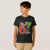 Number 67 Funny Six Seven 6 7 Meme Christmas Light Tシャツ (正面フル)