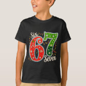 Number 67 Funny Six Seven 6 7 Meme Christmas Light Tシャツ (正面)