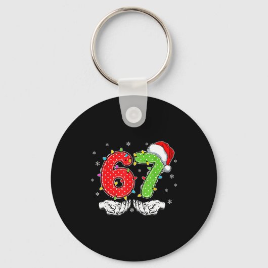 Number 67 Matching Six Seven 6 7 Meme 6-7 Christma キーホルダー (正面)