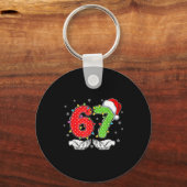 Number 67 Matching Six Seven 6 7 Meme 6-7 Christma キーホルダー (正面)