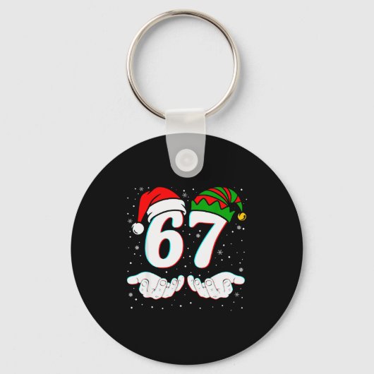 Number 67 Matching Six Seven 6 7 Meme 6-7 Christma キーホルダー (正面)