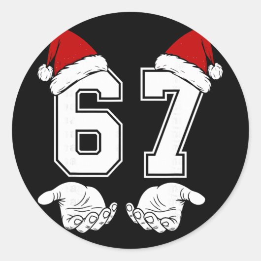 Number 67 Matching Six Seven 6 7 Meme 6 7 Christma ラウンドシール (正面)